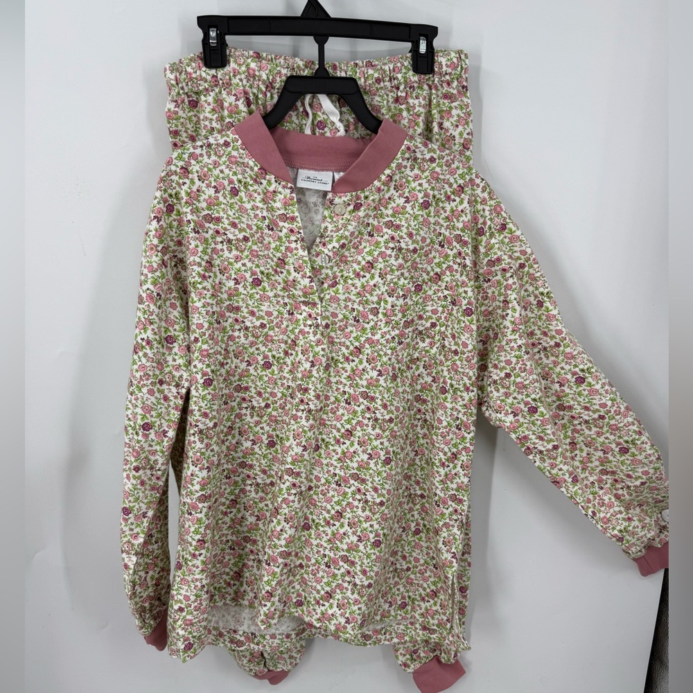Vermont Country Store women's 100% cotton flannel floral print pajama set. L